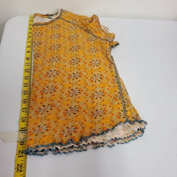 Natural Life Womens Raglan Sleeve Floral T Shirt Size L Yellow Boho Sustainable - Picture 6 of 8